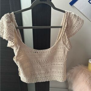 Dainty Crochet Beige Crop top